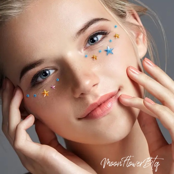 3D Colorful Star Gem Face Jewels - Picture 4 of 4